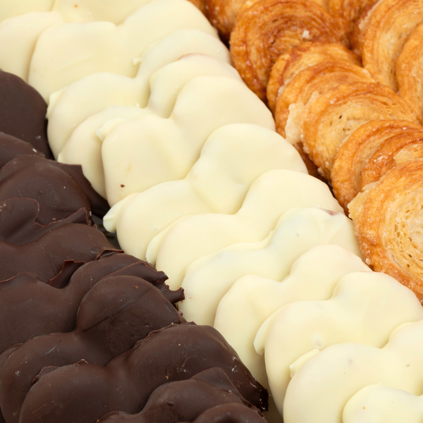 Palmeritas variadas de azúcar y chocolate