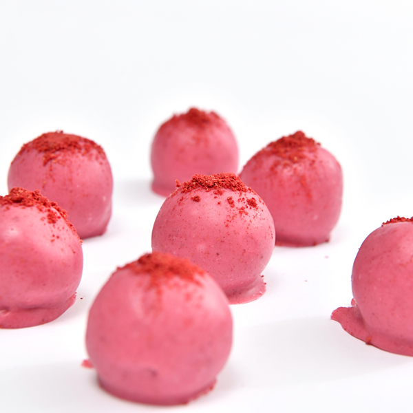 - Trufas de chocolate de chocolate blanco y frambuesa 20 ud. -