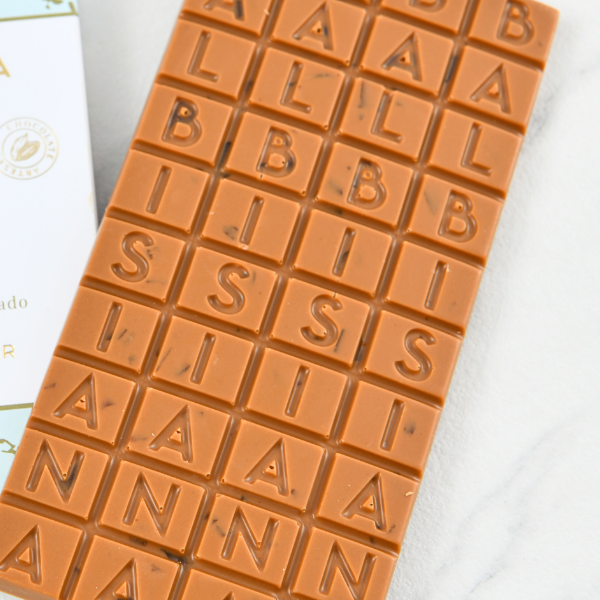 Tableta de chocolate blanco tostado con caramelo salado From Bean to Bar