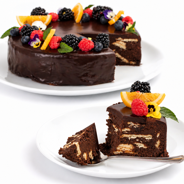 Tarta de galletas con chocolate